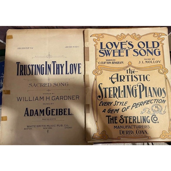 1920-60s Sheet Music 60 Pieces of Early 1920's to 1960's - Sheet Music Vintage - Picture 10 of 11